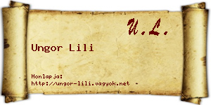 Ungor Lili névjegykártya
